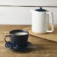 Blue deep-blue coffee cup and soucer