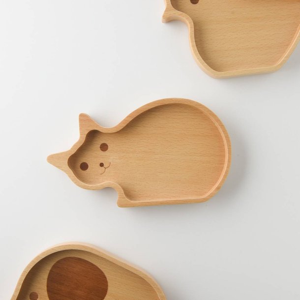 ウッドキッチン ブナ アニマルプレート ねこ