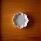 miyama gaku line carved bean plate eight-sided mirror - white porcelain