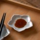 miyama gaku line carved bean plate bellflower - white porcelain