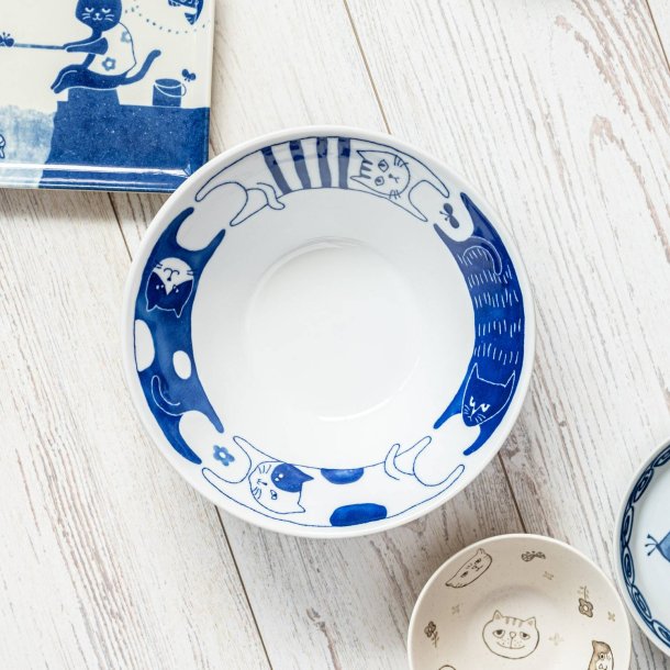 Japanese Cats 20.5cm Donburi Bowl - Around