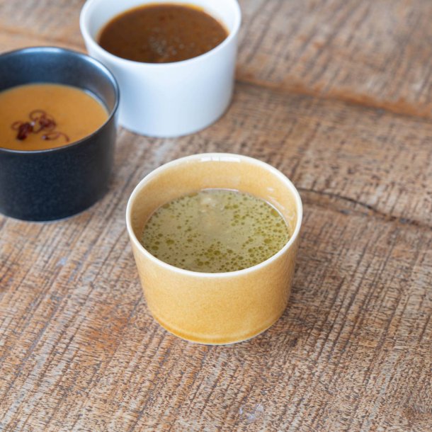 Leaf shaped curry dish cup - brown (Raku Kobachi)